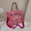 Atacado de Fábrica Transfronteiriço Moda Verão Transparente Grande Capacidade Colorido PVC Bolsa Tote Feminina Bolsa Transversal de Ombro