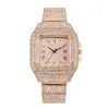 Reloj Cuadrado Transfronterizo con Correa de Acero Cielo Estrellado y Diamantes, Reloj para Hombre Europeo y Americano con Esfera Cielo Estrellado, Elegante Reloj de Cuarzo