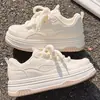 Tênis Brancos para Mulheres, Tendência Nova Primavera e Verão 2026, Sapatos Versáteis Chiques, Tênis Casuais, Tênis Esportivos de Solado Grosso