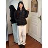 Jeans de Terciopelo Blancos Americanos de Pierna Ancha para Mujer en Otoño e Invierno de Cintura Alta Talla Grande Aspecto Adelgazante Holgado Pantalones Rectos Largos hasta el Suelo