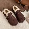Moda Confortável Versátil Camurça Tira com Fivela 2026 Inverno Novo Sapatos de Algodão Sapatos Quentes com Veludo Solado Grosso Sapatilhas com Veludo para Mulheres