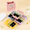 Caja de Joyería Tipo Cajón Estilo Canal Asa de Perla Textura Estéreo Pendientes Collar Anillo Caja Deslizante Caja de Joyería