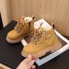 2025 Invierno Nuevo Estilo Británico para Niños Botas Cálidas Botas de Cuero Gruesas para Niñas Botas de Algodón con Forro Polar Antideslizante para Niños