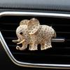 Elefante fofo incrustado de diamantes para saída de ar condicionado de carro, clipe de aromaterapia, perfume de cristal para carro, acessórios criativos para decoração de carro