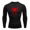 Teum Export Camiseta de Manga Corta de Compresión de Secado Rápido con Estampado de Araña para Hombre Y2K Capa Base para Correr Body para Entrenamiento de Fitness