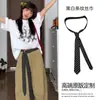Cinturón de Bufanda de Seda a Rayas Blancas y Negras, Estilo Retro de Alta Gama con Accesorios para la Cintura de Jeans, Corbata y Cinta Multifuncional
