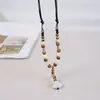 Colar Tecido Borboleta Degradê Cerâmica Jingdezhen Doce Vintage Design Fofo Corrente de Clavícula Tendência Nacional Temporada de Formatura