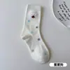 Meias Brancas Fofas para Meninas Sem Bordado Costura Invisível Algodão Puro Meia até a Panturrilha Estação Primavera e Outono Ins Desenho Animado Cachorrinho Meias Longas Femininas