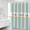 Juego de Cortina de Ducha, Sin Perforaciones, Impermeable y a Prueba de Moho, Lona para Baño, Cortina de Ducha Gruesa de Dibujos Animados, Bloqueo de Agua