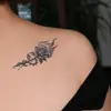 Pegatinas de Tatuaje Herbales de Rosa de Fuego, Larga Duración, Impermeables, No Reflectantes, Estilo Medieval Vintage, para Brazos y Piernas, Unisex