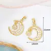 Accesorios para pulseras, collares, joyería DIY versátiles y creativos, colgante geométrico con circonita de rhinestone microincrustada, chapado en cobre de oro real 18K