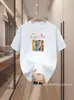 Camiseta de Manga Corta para Hombre Verano 2025 Transfronteriza, Cuello Redondo, Holgada, Casual, Transpirable, Moderna, Versátil, Top de Moda Estampado