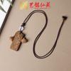 Collar con Colgante de Hebilla Bagua Tallada en Madera de Azufaifo Yiming Xianyuan Cadena para Suéter Placa Redonda de Nueve Cuadrados Espada de Siete Estrellas Colgante para Coche