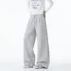 Calça de Moletom Estampada Cruzada Estilo Retrô Americano para Homens e Mulheres 2026 Outono/Inverno Nova Solta Estilo Preguiçoso Reta Casual Longa