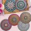 Elegante Set de 8 Piezas de Madera con Encantadores Posavasos Artísticos de Estilo Étnico, Resistentes al Calor y Antideslizantes, Adecuados para Posavasos de Mandala