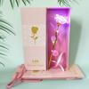 Fábrica de lámina de oro de 24 quilates, rosa ligera, flor artificial, regalo de Navidad, día de San Valentín, actividad, pequeño obsequio