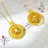 Tienda de Oro Mismo Estilo Oro Antiguo Incrustado con Diamantes Colgante de Planeta Giratorio Colgante Esférico Tridimensional Giratorio Collar Cadena para Suéter