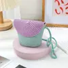 Bolsa de Paja para Vacaciones de Verano en la Costa Bolsa Tejida Colorida Bolso de Paja Bohemio Nuevo 2025 Bolso Pequeño Cruzado para Mujer