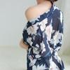 Lencería Sexy Pijama Kimono de Chifón para Mujer Ropa Sexy para el Hogar Estilo Japonés Cárdigan Estampado Bata de Baño para Coqueteo en la Cama 1485
