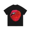 High street dark punk vintage distressed heavy washed round neck T-shirt masculina e feminina oversize manga curta top