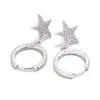 Europa y Estados Unidos venta caliente transfronteriza lujo geométrico estrellas diamante personalidad todo partido pendiente hebilla de oreja joyería de oreja mujeres al por mayor