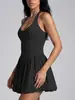 Vestido Cruzado de Cuello Halter para Mujer, Nuevo Moda Verano 2026 Estilo Callejero Dulce Ajustado Esbelto Vestido Abullonado