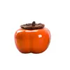 Pote de Chá de Caqui Ornamento de Cerâmica Mini Frasco Selado Pequeno Doméstico Caqui Boa Sorte Negócios Embalagem de Presente para o Festival do Meio Outono