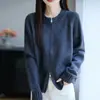 Cárdigan de punto con estampado de puntos de mapache de estilo coreano, cremallera doble transfronteriza, colorido, elegante y versátil, chaqueta suéter de cuello redondo engrosada para mujer