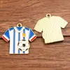 12 estilos de accesorios personalizados de aleación transfronterizos europeos y americanos, colgantes para ropa y zapatos de fútbol del Mundial con charm de esmalte