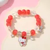 Pulsera Popular de Hello Kitty Pulsera Estilo Tiktok Pulsera de Cuentas Hecha a Mano DIY para Parejas Regalo para Mejor Amiga o Novia