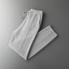 Moda Otoño e Invierno Nuevo Pantalones de Cachemir Color Sólido Línea Capa de Aire Engrosados Rectos de Pierna Ancha Cintura Alta Sueltos Ropa de Abrigo