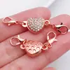 Pulsera con Cierre Magnético de Flor de Rosa de Aleación Transfronteriza Conexión de Collar Cierre Magnético de Corazón Cierre de Joyería Accesorios de Joyería DIY