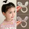 Elástico de Cabelo Plissado com Laço para Menina, Elástico para Coque de Menina, Corda de Cabelo que Não Danifica o Cabelo, Elástico de Cabelo Infantil, Acessório de Cabelo