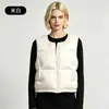 2026 Novo Estilo Colete Feminino de Penas, Gola Redonda sem Gola, Colete Espesso, Corte Justo, 90% Penas de Pato Branco