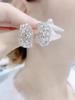 Pendientes Elegantes de Alto Nivel Completamente Incrustados de Diamantes 2024 para Mujer Pendientes Populares Elegantes de Alto Nivel Pendientes Versátiles de Aguja de Plata Nuevos Venta al por Mayor