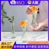 Vaso pequeno rosqueado vaso pequeno de vidro conjunto transparente arranjo de flores hidropônicas garrafa de desejos decorativa vaso de pequeno diâmetro