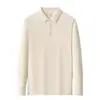 Camisa Polo de Cor Sólida com Manga Longa para Homens Outono 2026, Camisa Básica Casual de Negócios com Gola Reversível, Top Simples e Versátil para o Dia a Dia