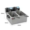 Produto para Pedido em Grande Quantidade Fritadeira Elétrica Comercial de Aço Inoxidável 4L+4L Máquina Elétrica para Fritar Batatas Fritas Aço Inoxidável 410