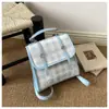 Mochila de Cuadros de Alta Gama Transfronteriza para Mujer 2026 Nueva Moda Versátil Mochila Escolar Estudiante Universitario Viajero Mochila de Viaje