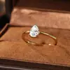 Anel Banyan Tree Prata de Lei S925 Clareza VVS1 Moissanita Gota D'água Anel de Dedo Feminino Banhado Cruzado Ouro 18K Toque de Alto Padrão