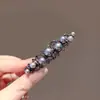 Pinza de Pelo Horizontal de Perla Estilo Francés Vintage Clip de Resorte para Medio Peinado Hueco con Pedrería Pinza para el Cabello Pinza para el Cabello de Gama Alta Tocado