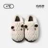 Pantuflas de algodón para pareja de invierno para mujer, pantuflas cálidas de felpa para uso en casa en invierno, pantuflas de felpa antideslizantes para exteriores para hombre