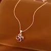 Collar de flor de circonita con gota de agua, cadena para clavícula de lujo discreto, fresco y dulce, versátil y elegante, venta al por mayor de joyería de alta gama