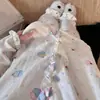 Pijama lindo con estampado de pastel y cuello de muñeca para mujer, Nuevo estilo Primavera y Otoño 2026, Se puede usar afuera, Conjunto para estar en casa con un toque de alta gama
