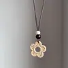 ¡Estilo Viejo Dinero Estilo Chino! Collar Colgante Marrón para Mujer, Cadena de Clavícula de Lujo de Gama Alta de Nicho, Accesorio Largo de Verano