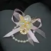 Flor de Muñeca para Dama de Honor Flor de Mano para Grupo Hermana de la Novia Estilo Bosque Boda Coreana Pulsera de Boda Padres Novio Padrinos Ramillete