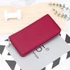 Cartera de mano larga de piel de vaca pura, nueva, para hombre y mujer, con cremallera, color plateado, de Amazon, gran capacidad