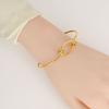 Pulsera Minimalista de Acero Inoxidable 304 Niche Ins Nudo Pulsera de Apertura Ajustable para Mujer Chapada en Oro de 18K Pulsera Elegante