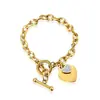 Moda Europea y Americana Estilo Callejero Pulsera de Acero de Titanio en Forma de Corazón para Mujer con Cierre Ot, Estilo Coreano, Elegante, Versátil, Joyería que No se Desvanece