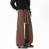 Calça Casual Retilínea Solta Versátil Design Patchwork Sentido de Design Listras Espiga de Trigo Corte Oblíquo Novo Estilo Outono 2026